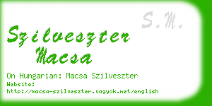 szilveszter macsa business card